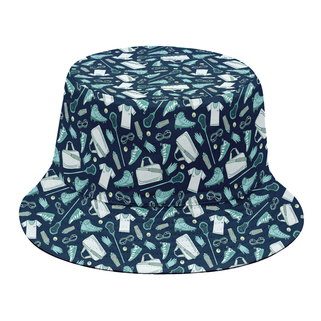 Lacrosse Equipment Pattern Print Bucket Hat