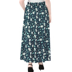 Lacrosse Equipment Pattern Print Chiffon Maxi Skirt