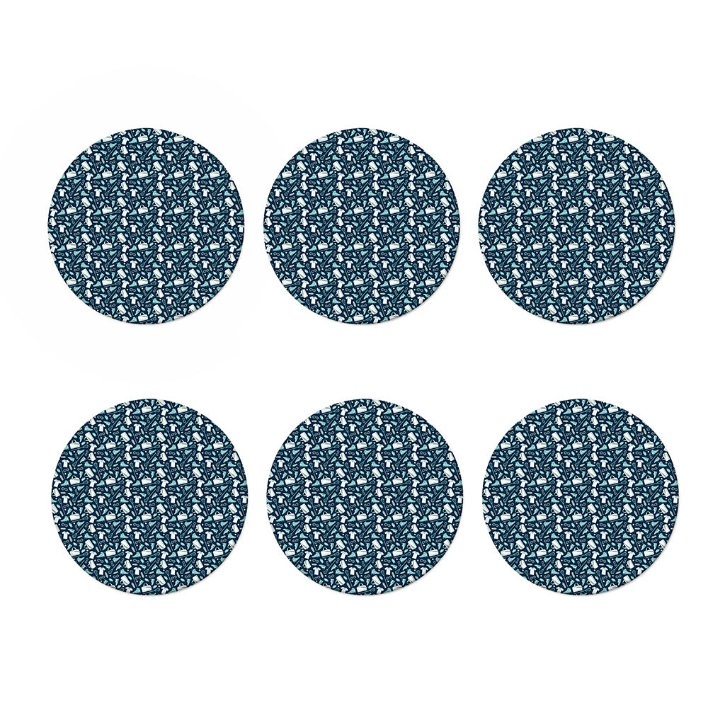 Lacrosse Equipment Pattern Print Coaster Set