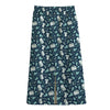 Lacrosse Equipment Pattern Print Cotton Front Slit Maxi Skirt