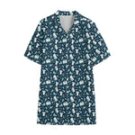 Lacrosse Equipment Pattern Print Cotton Hawaiian Shirt