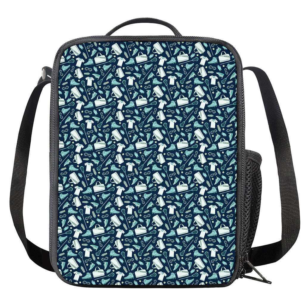 Lacrosse Equipment Pattern Print Crossbody Lunch Bag