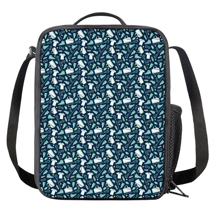 Lacrosse Equipment Pattern Print Crossbody Lunch Bag