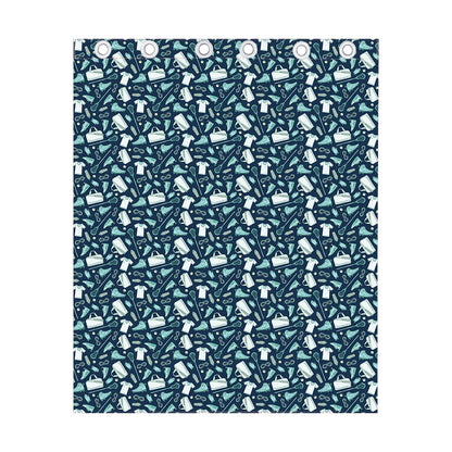 Lacrosse Equipment Pattern Print Curtain