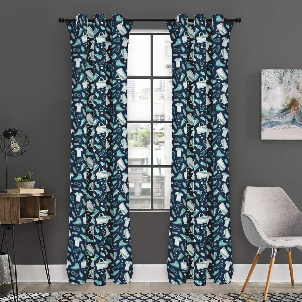 Lacrosse Equipment Pattern Print Curtain