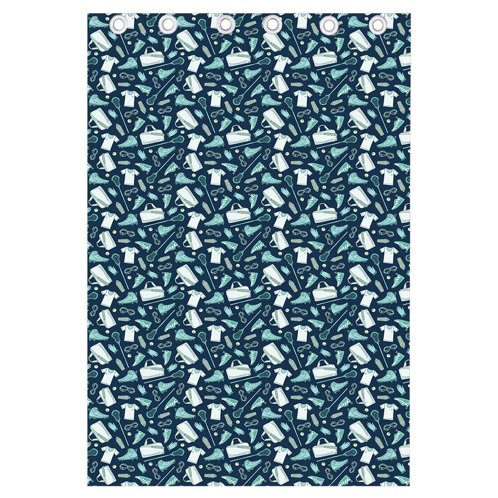 Lacrosse Equipment Pattern Print Curtain