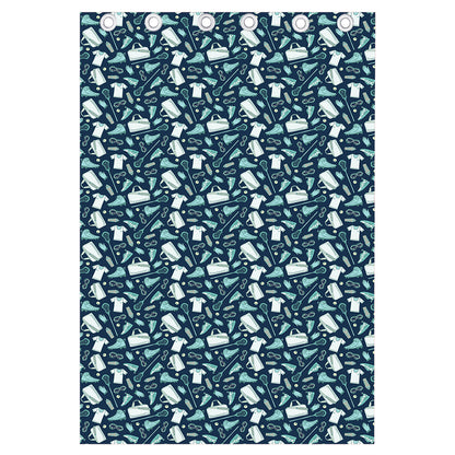 Lacrosse Equipment Pattern Print Curtain