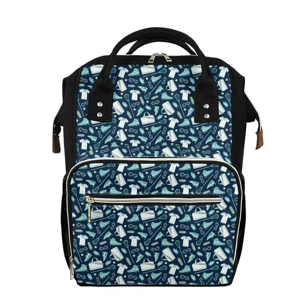 Lacrosse Equipment Pattern Print Diaper Bag