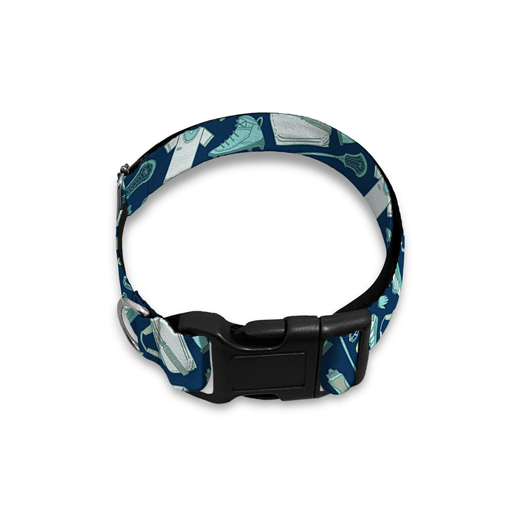 Lacrosse Equipment Pattern Print Dog Collar
