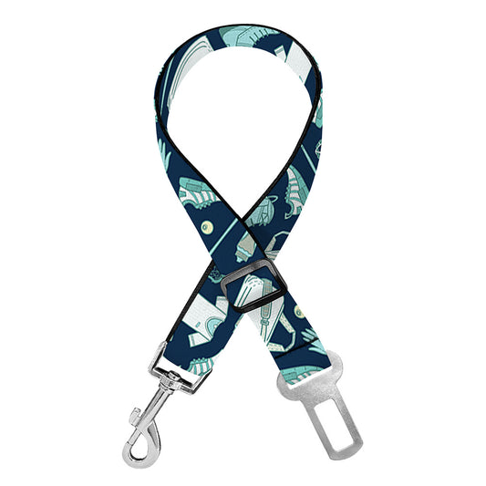 Lacrosse Equipment Pattern Print Dog Seat Belt