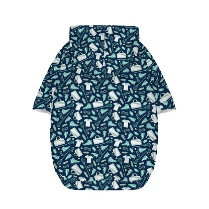 Lacrosse Equipment Pattern Print Dog Zip Up Hoodie