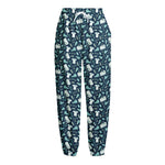 Lacrosse Equipment Pattern Print Fleece Lined Knit Pants