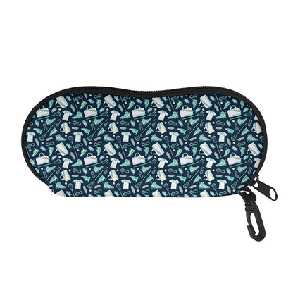 Lacrosse Equipment Pattern Print Glasses Case