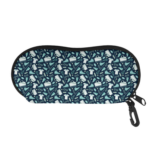 Lacrosse Equipment Pattern Print Glasses Case