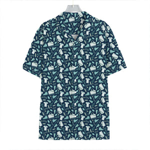 Lacrosse Equipment Pattern Print Hawaiian Shirt