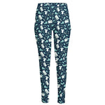 Lacrosse Equipment Pattern Print High-Waisted Pocket Leggings