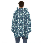 Lacrosse Equipment Pattern Print Hoodie Blanket