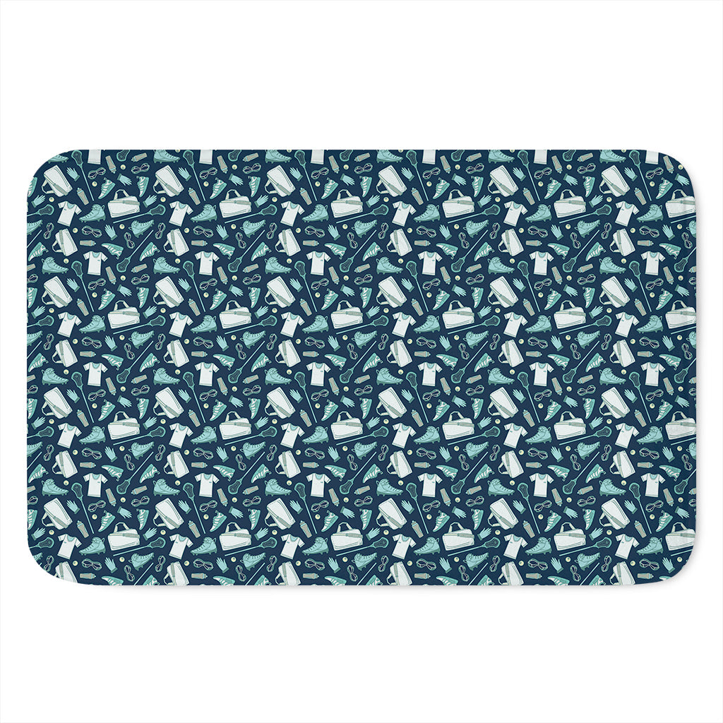 Lacrosse Equipment Pattern Print Indoor Door Mat