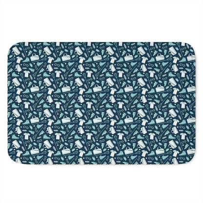 Lacrosse Equipment Pattern Print Indoor Door Mat
