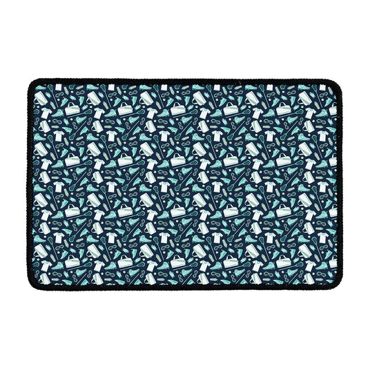 Lacrosse Equipment Pattern Print Kitchen Mat