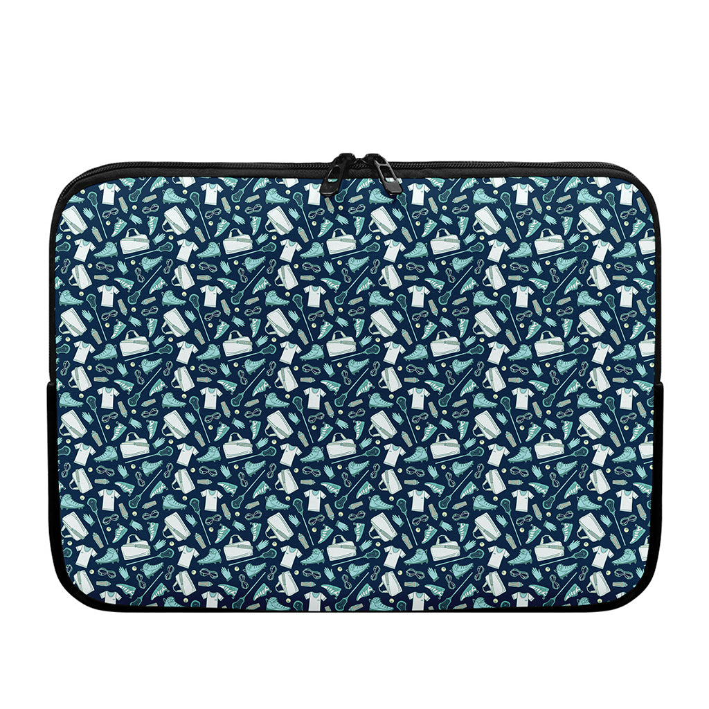 Lacrosse Equipment Pattern Print Laptop Sleeve