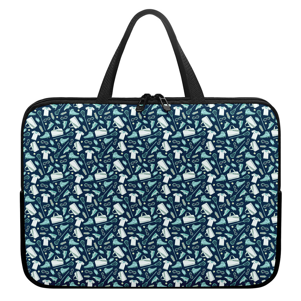 Lacrosse Equipment Pattern Print Laptop Sleeve With Handle