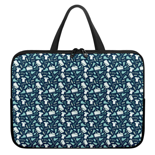 Lacrosse Equipment Pattern Print Laptop Sleeve With Handle