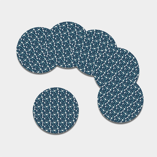 Lacrosse Equipment Pattern Print Leather Coaster Set