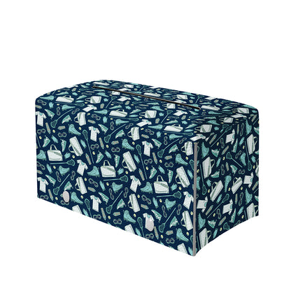 Lacrosse Equipment Pattern Print Leather Tissue Box Cover