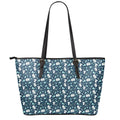 Lacrosse Equipment Pattern Print Leather Tote Bag With Zipper