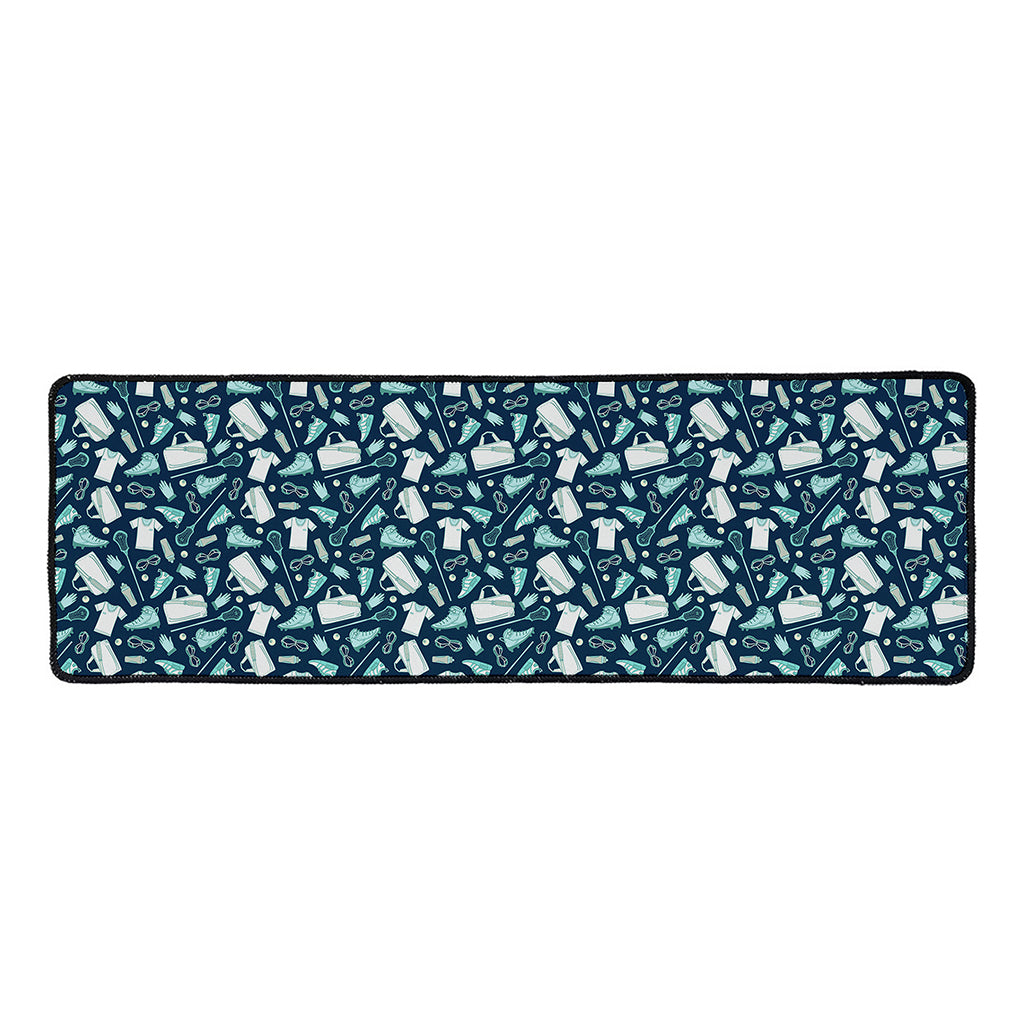 Lacrosse Equipment Pattern Print Long Kitchen Mat