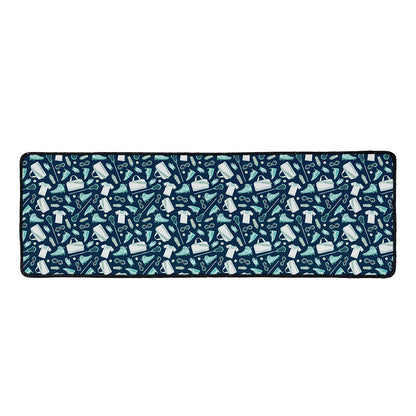 Lacrosse Equipment Pattern Print Long Kitchen Mat