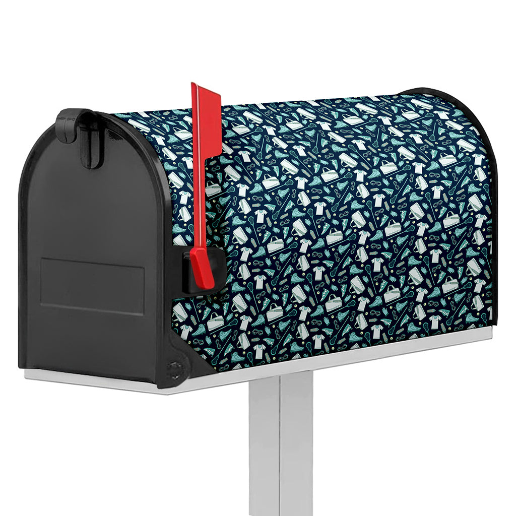 Lacrosse Equipment Pattern Print Mailbox Cover