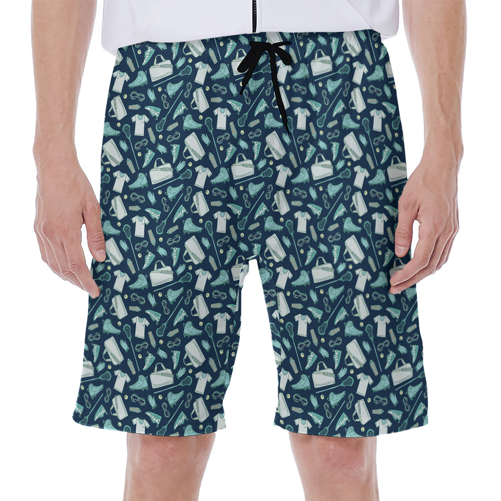 Lacrosse Equipment Pattern Print Men's Beach Shorts