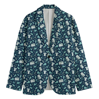 Lacrosse Equipment Pattern Print Men's Blazer
