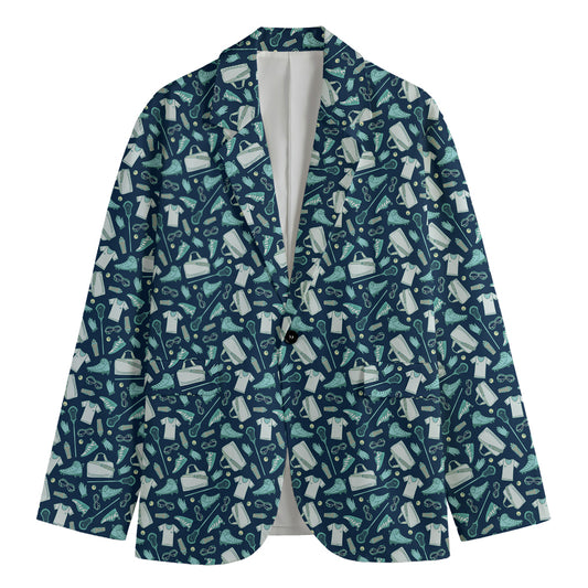 Lacrosse Equipment Pattern Print Men's Blazer