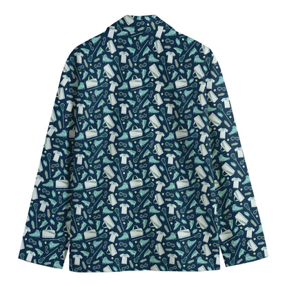 Lacrosse Equipment Pattern Print Men's Blazer