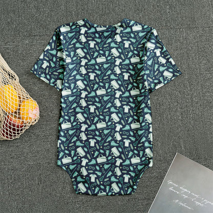 Lacrosse Equipment Pattern Print Men's Bodysuit