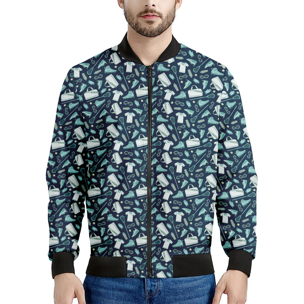 Lacrosse Equipment Pattern Print Men's Bomber Jacket