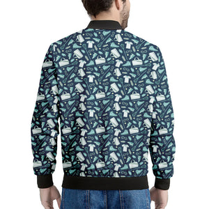 Lacrosse Equipment Pattern Print Men's Bomber Jacket