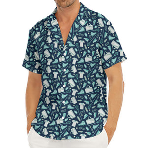 Lacrosse Equipment Pattern Print Men's Deep V-Neck Shirt