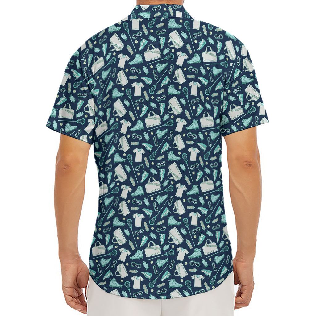 Lacrosse Equipment Pattern Print Men's Deep V-Neck Shirt