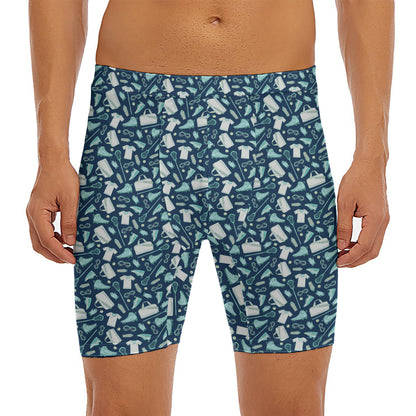 Lacrosse Equipment Pattern Print Men's Long Boxer Briefs