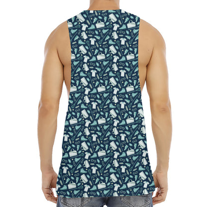 Lacrosse Equipment Pattern Print Men's Muscle Tank Top