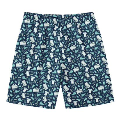 Lacrosse Equipment Pattern Print Men's Swim Trunks