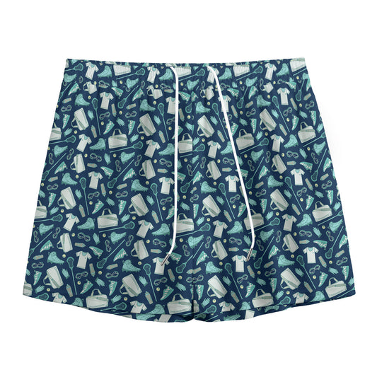 Lacrosse Equipment Pattern Print Mesh Shorts