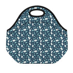 Lacrosse Equipment Pattern Print Neoprene Lunch Bag
