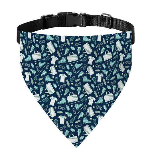 Lacrosse Equipment Pattern Print Over The Collar Dog Bandana