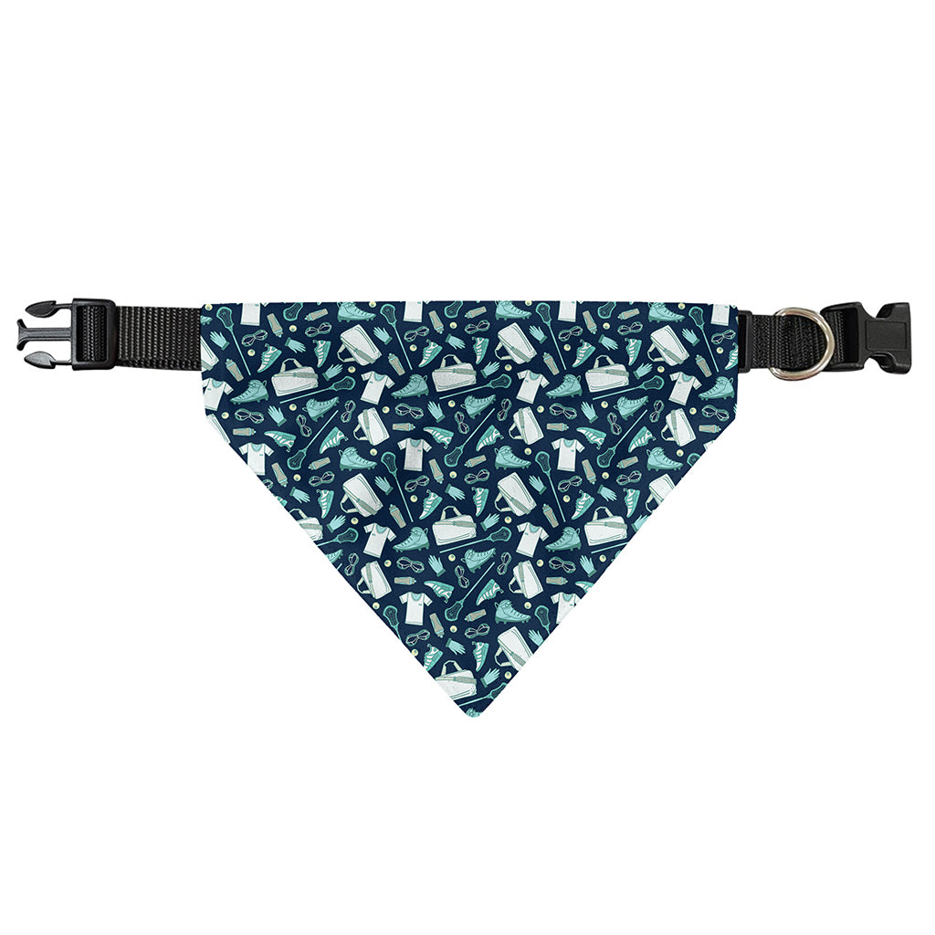 Lacrosse Equipment Pattern Print Over The Collar Dog Bandana