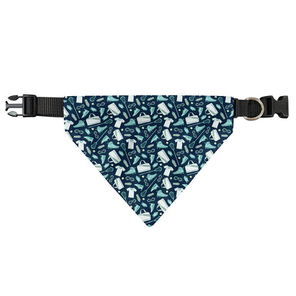 Lacrosse Equipment Pattern Print Over The Collar Dog Bandana
